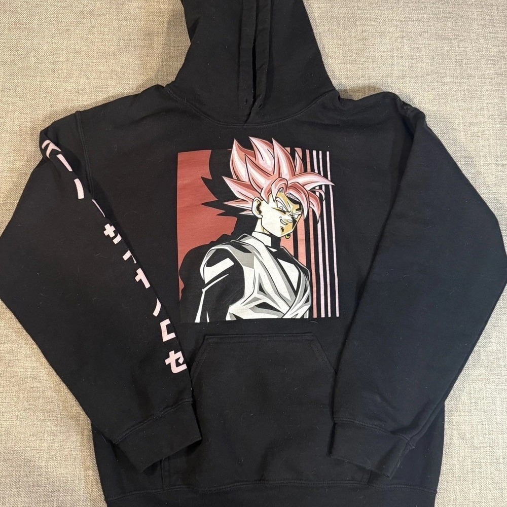 Dragon Ball Z Hoodie Mens Medium Super Saiyan Rose Goku Black Anime